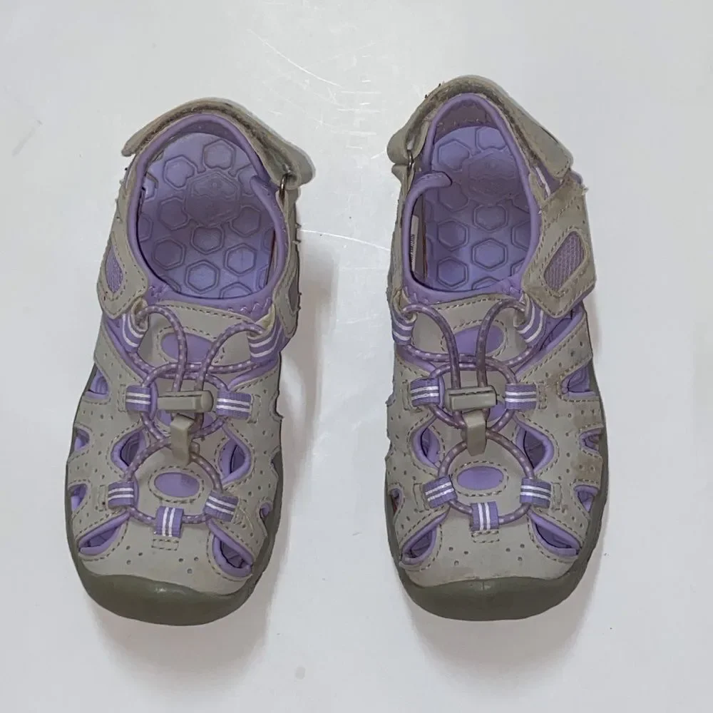 🥰FINAL SALTE ❤️KHOMBU Kids' Sandals in Light Gray and Lavender Size 13